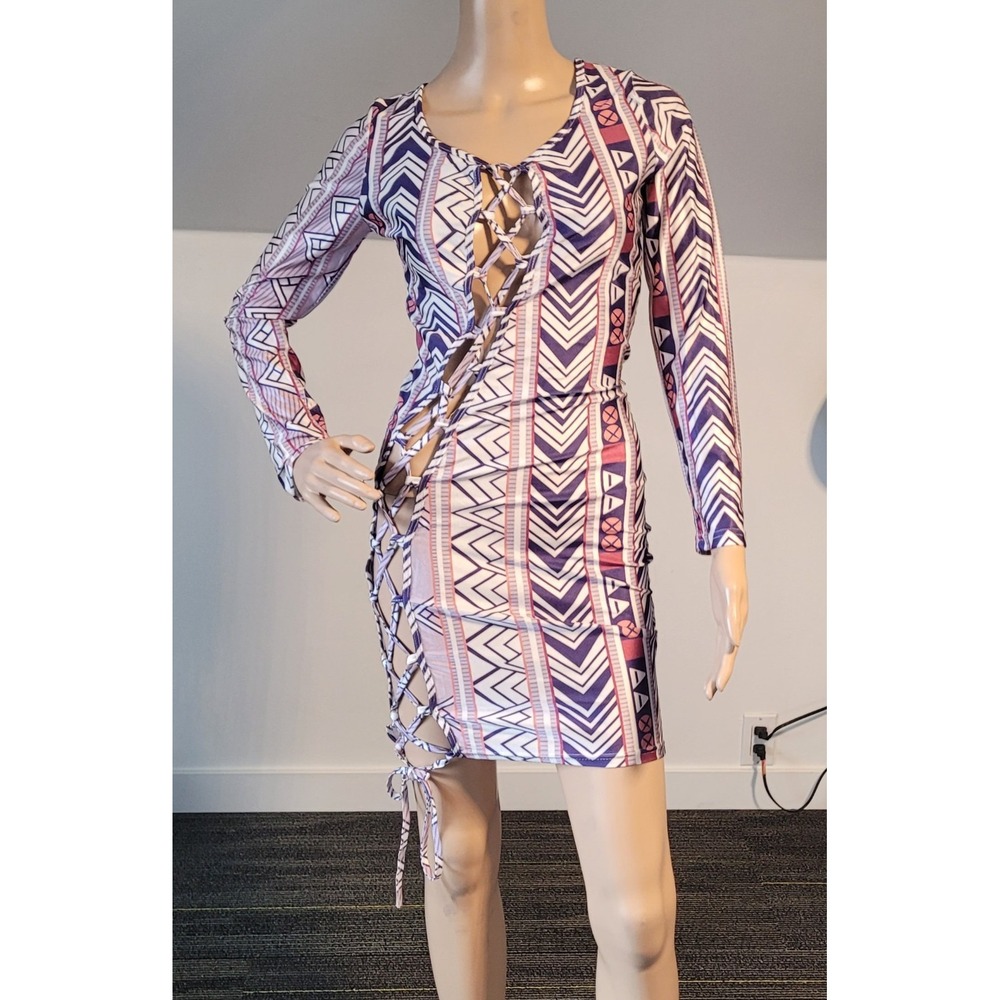 Sexy Women Multi White/Purple Medium‎ Club Party Cocktail Dress SL9100